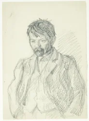 Portræt af maleren Jens Birkholm. Halvfigur