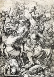 Kong Sebastian 1. af Portugal (1554-1578) taget til fange i slaget ved Alcácer-Quibir (Ksar el-Kebir eller Slaget ved de tre konger) den 4/08/1578 i Marokko