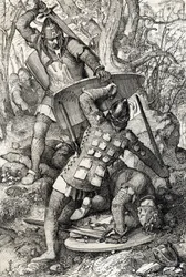 Døden af Ernest II af Schwaben (1010-1030) i en kamp mod eveque af Konstanz, Tyskland (Døden af Ernest II, hertug af Schwaben i Konstanz, Tyskland