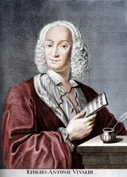 Antonio Vivaldi, italiensk barokkomponist, katolsk præst og virtuos violinist, 1725