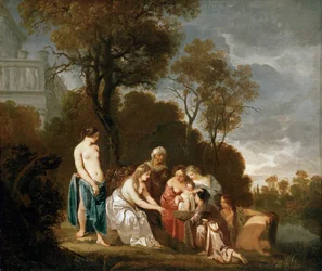 Moses reddet fra floden (maleri på lærred)