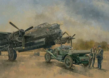 A Lancaster and a Bentley, 2000 (olie på lærred)