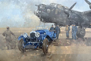 Able Mable and the Blue Lagonda (olie på lærred)