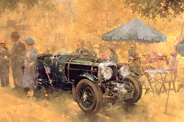 Havefest med Bentleyen (olie på lærred)