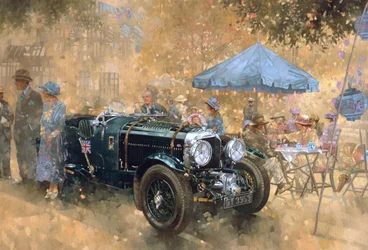 Havefest med Bentley (olie på lærred)