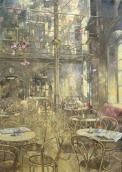 The Vienna Cafe, Oxford Street (olie på lærred)
