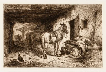 Uden titel (heste og staldgård)