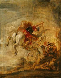 Bellerofon på Pegasus i kamp med Kimæren, 1635