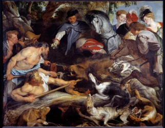 Ornejagt. Maleri af Pierre Paul (Pierre-Paul) Rubens (eller Peter Paul eller Petrus Paulus) (1577-1640)
