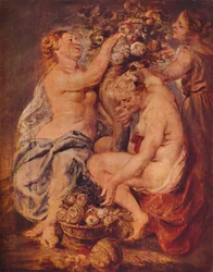 Ceres og to nymfer med et overflødighedshorn, c1617