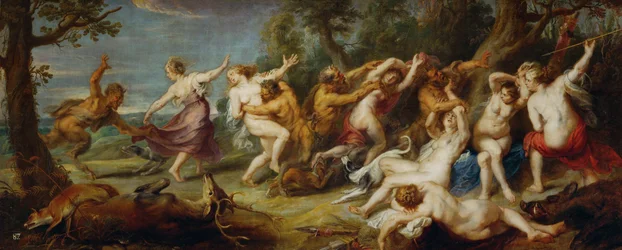 Diana og hendes nymfer opdaget af satyrer, ca. 1635 (maleri på lærred)
