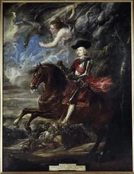 Rytterportræt af kardinal spædbarn Ferdinand af Østrig i slaget ved Nördlingen - Olie på lærred, omkring 1636