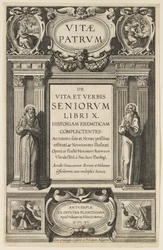 Frontispice til "Lives of the Fathers" af Heribert Rosweyde, graveret af Theodor Galle