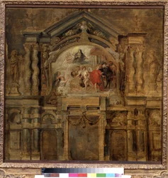 Apoteosen af ​​spædbarnet Isabella af Spanien (1566-1633) (The apotheosis of the infanta Isabella). Maleri af Peter Paul (Pierre-Paul) Rubens (eller Peter Paul eller Petrus Paulus) (1577-1640). Olie på træ, 69 x 70 cm