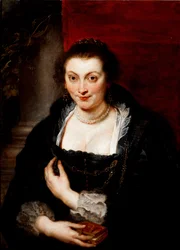 Portræt af Isabella Brandt, malerens hustru Maleri af Peter Paul (Pierre-Paul) Rubens (eller Peter Paul eller Petrus Paulus) (1577-1640) 1620 ca. Sol. 86x62 cm Firenze, Galleria degli Uffizi (kontorer)
