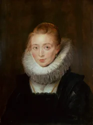Portræt af Dame-i-ventende til Infanta Isabella, 1620