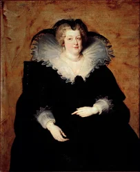 Portræt af dronningen af Frankrig Marie de Medicis (olie på lærred