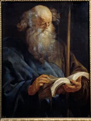 Repræsentation af apostlen Sankt Thomas Maleri af Peter Paul (Pierre-Paul) Rubens (eller Peter Paul eller Petrus Paulus) (1577-1640) 1600-tallet søn. 1,08x0,84 m Madrid, Prado-museet