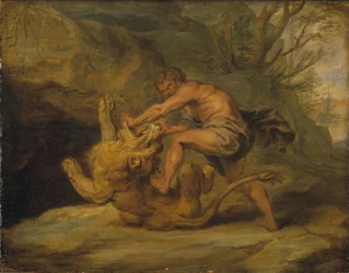 Samson og løven. Studie