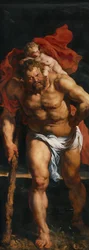 St. Christopher og Eremitten, venstre uden for lukkeren af Triptykonen Descent from the Cross