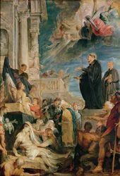 St. Francis Xavier Blessing the Sick (olie på lærred)