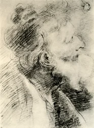 Studie for en gammel mands hoved, 1913.