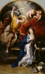 Bebudelsen, ca. 1610 (olie på lærred)