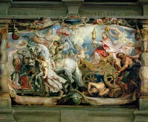 Kirkens triumf over vrede, had og uenighed, før 1628