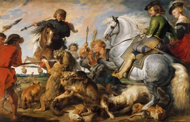 Ulve- og rævejagt, ca. 1616.