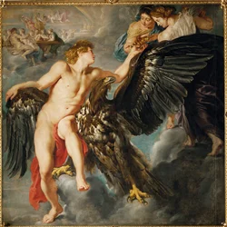 Zeus og Ganymedes (olie på lærred)