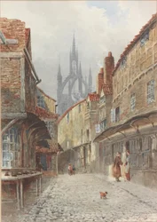 Castle Garth, Newcastle (akvarel på papir)