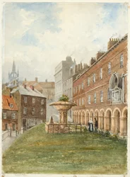 Holy Jesus Hospital, Newcastle upon Tyne (kropsfarve, blyant og akvarel på papir)
