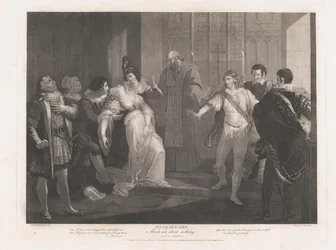Hero Fainting in Church Shakespeare, Much Ado About Nothing..., første gang udgivet 1789, genudgivet 1852.