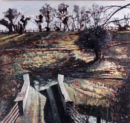 Bridge and Dog, 2000 (olie på lærred)