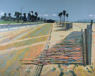 Fence on the Beach, Santa Monica, USA, 2002 (olie på linned)