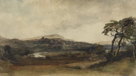 Middleham, Yorkshire (akvarel over grafit med kropsfarve på papir)