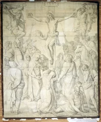 Kristus på korset. Karton til freskerne i Ludwigskirken i München