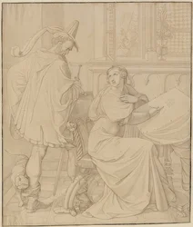 Syv tegninger til Nibelungen: 3. Hagens forræderi. 1812-17