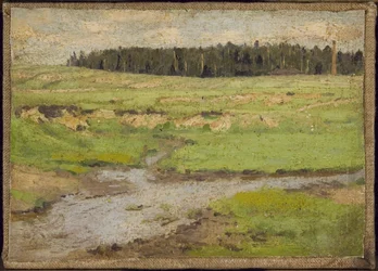Landskab om sommeren (olie på lærred)