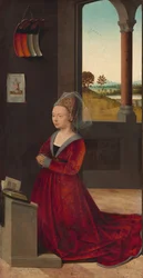 Portræt af en kvindelig donor, ca. 1455.
