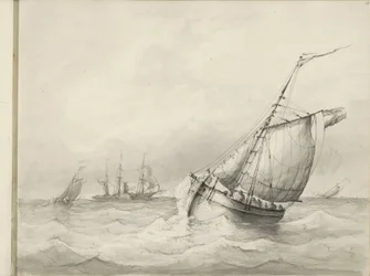 Sejlskibe på havet