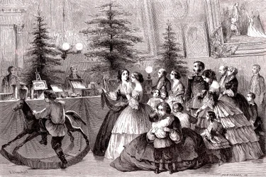 Jul i Sankt Petersborg, Rusland. 1861 (gravering)