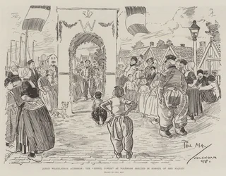 Dronning Wilhelminas tronbestigelse, Eiffeltårnet i Volendam rejst til ære for Hendes Majestæt