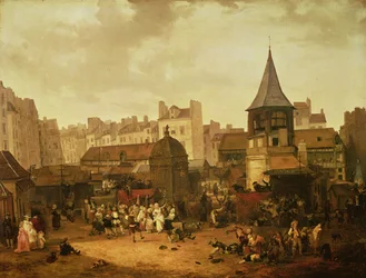 Glæde sig i Les Halles for at fejre Dauphin Louis fra Frankrigs fødsel (1781-89) 21. januar 1781, 1783