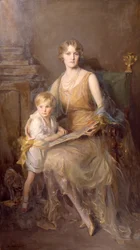 Portræt af Helen, hustru til den 8. hertug af Northumberland og Lord Geoffrey Percy (olie på lærred)