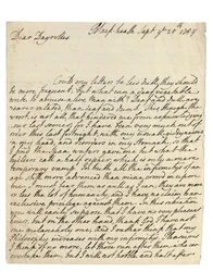 Autografbrev til Solomon Dayrolles, Blackheath, 25. september 1754 (pen og blæk på papir)
