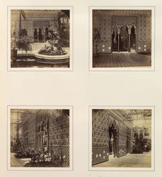 [Alhambra Court facade mod skibet, indgang til Alhambra Court, set fra siden af ..., ca. 1859.