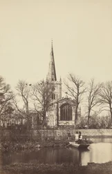 Kirke fra en flodbred, 1850