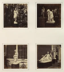 [Skulpturer af Andromeda, Atalantas toilet, Corinna og en Naiad], ca. 1859.