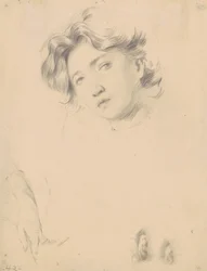 Study for the Head of a Girl, ca. 1900 (grafit på vævet papir)